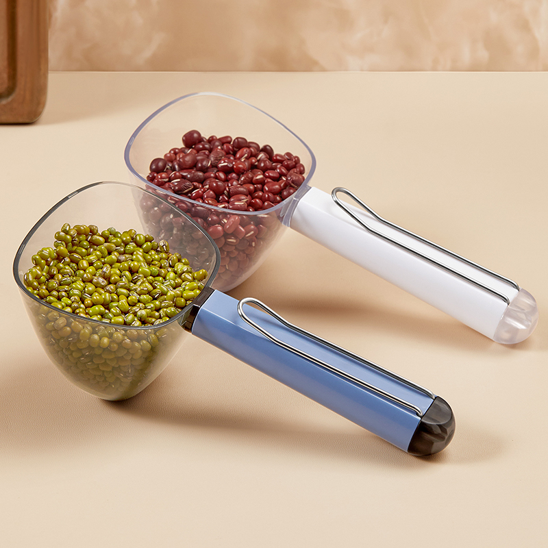 速发舀米子口功能家用厨房五谷杂粮勺子带封多夹挖面勺面粉铲勺量