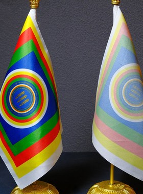 速发钢制十字金刚杵莲花任运事装旗息增成诛桌面摆件桌旗礼盒怀包