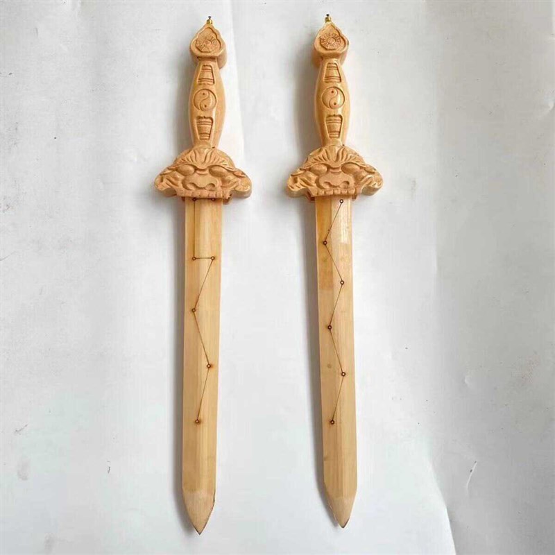 速发件品七家桃木剑原木色道星剑法器拜斗配套摆新尺寸可选