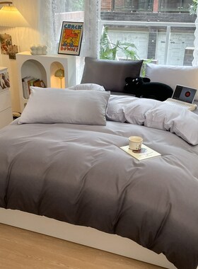 速发四款水色棉磨毛新件套纯洗罩床笠单人宿舍上用品4