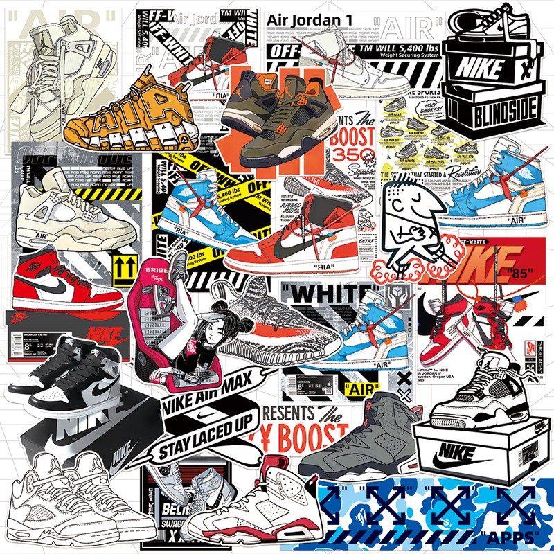 球鞋AJ主题潮牌乔丹飞人鞋盒贴纸