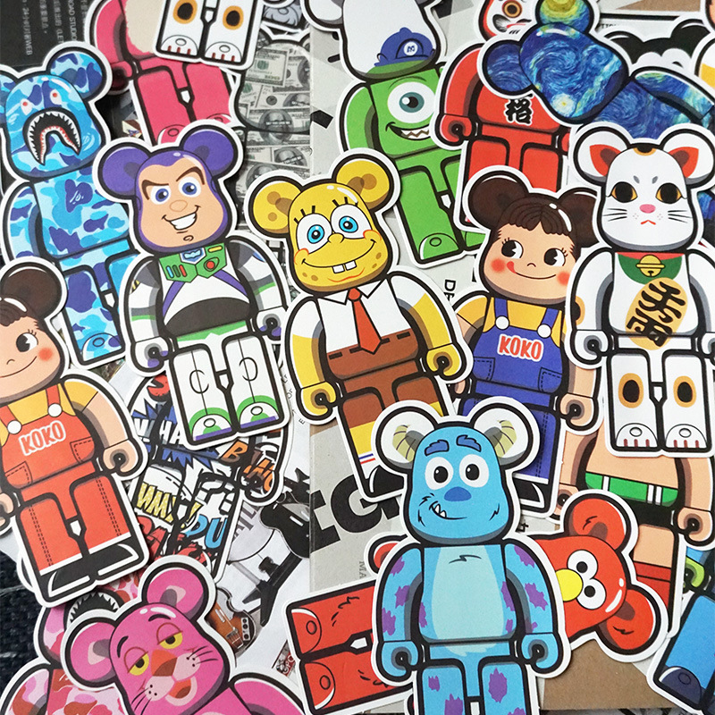 卡通可爱潮牌积木熊暴力熊贴纸