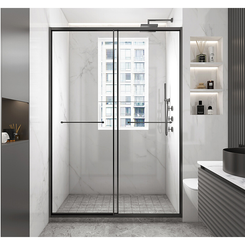 易尚洁长方形极窄全包框浴室整体淋浴房玻璃门卫生间干湿分离玻璃