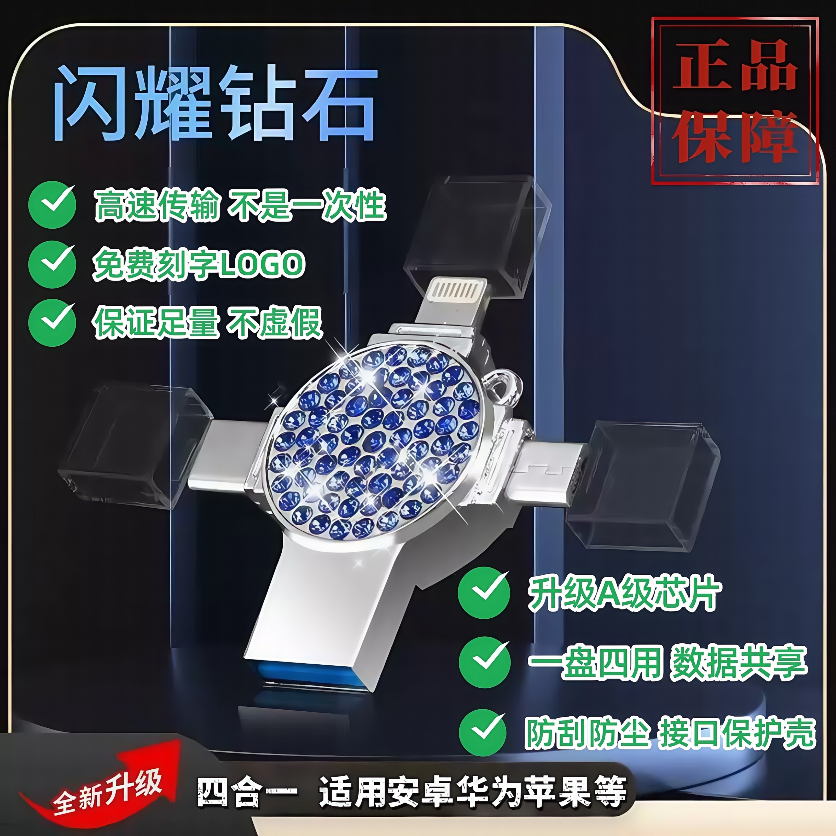 足量高速大容量128G起四合一U盘