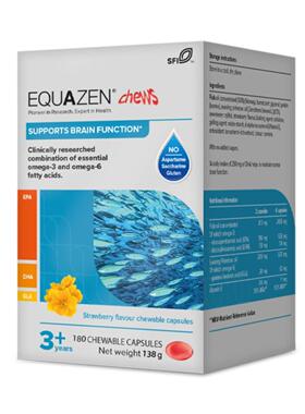 现货 买10包邮 英国 Equazen儿童成人咀嚼鱼油DHA 3岁以上180粒装