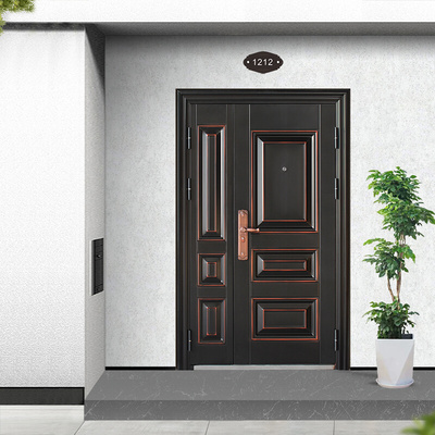 防盗门家用带气窗通风室外农村庭院子母对开门大门进户双开入户门