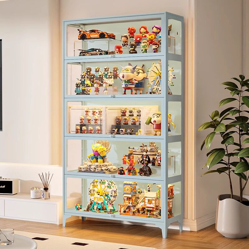 建耀痛柜玻璃展示柜手办乐高家用盲盒模型展示架收纳透明陈列柜