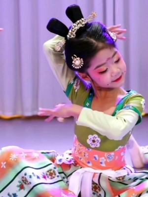 小鹿舞蹈玉人舞表演服儿童汉唐古典舞幻世长安演出服敦煌女舞蹈服