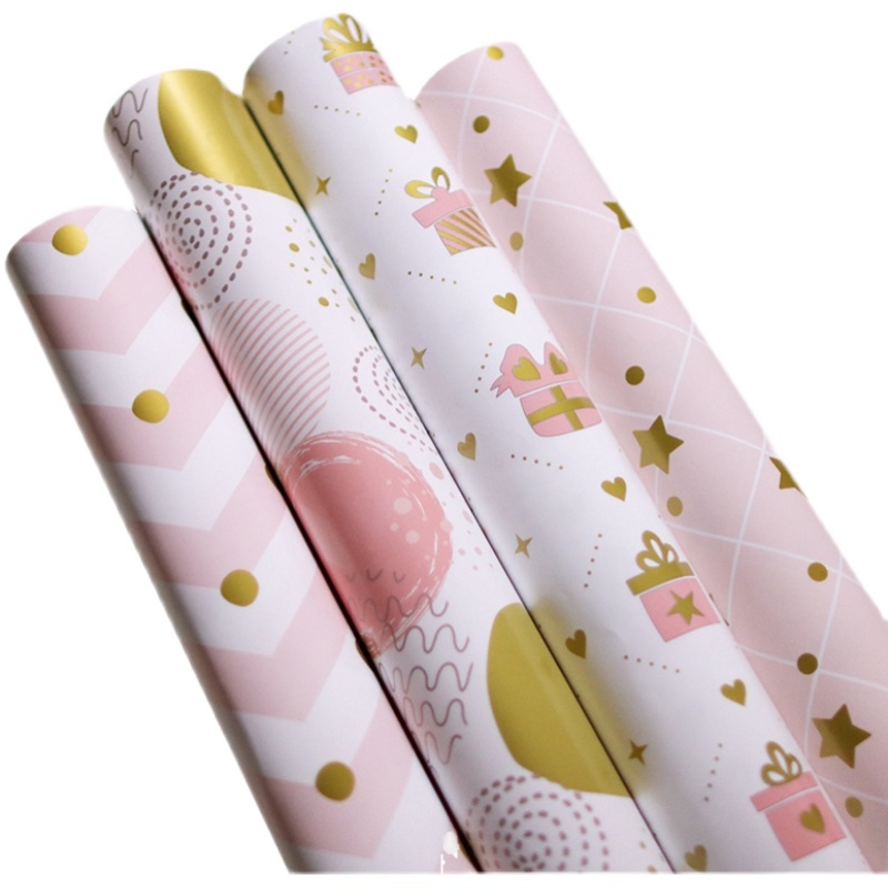 新品gift wrap pink wrapping paper girl礼品包装纸粉色女生礼