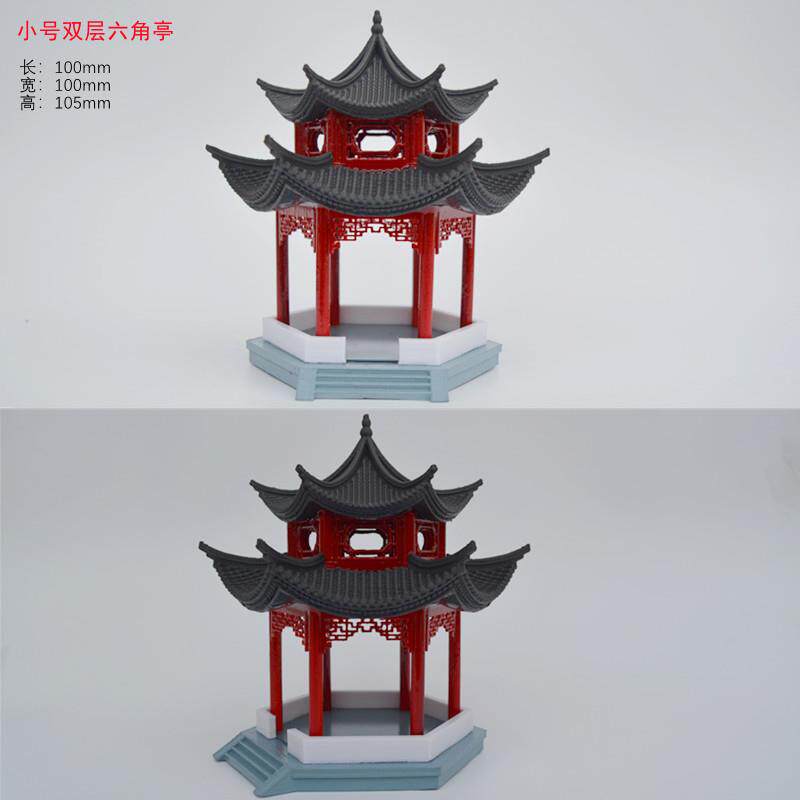 极速diy手工木质拼装沙盘摆件园林亭子仿古建筑模型微景观中式凉