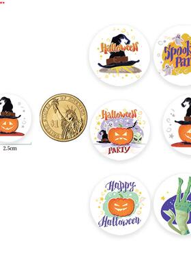 极速500pcs Happy Halloween Stickers 1 Inch Thank You Sticker