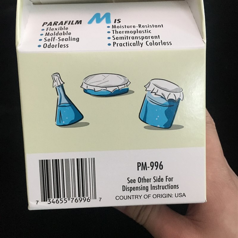 美国Parafilm封口膜PM996进口实验室封口膜 4in*125ft(10cmx38m)
