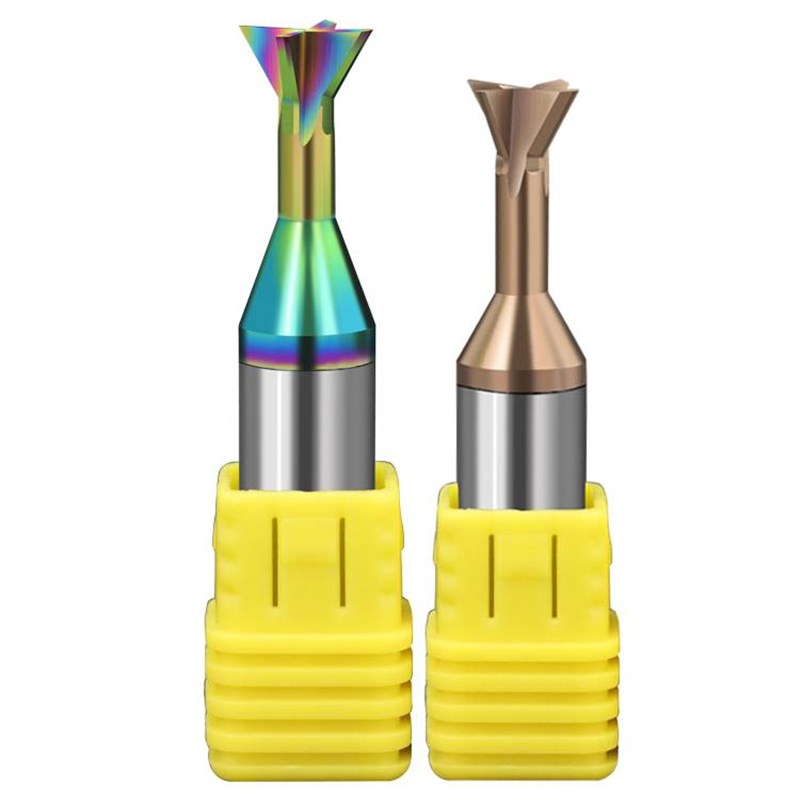 60度钨钢T型燕尾刀七彩涂层倒扣铣刀槽刀钢铝用倒角刀304560