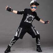 l儿童演出街舞套装 男童嘻哈性个服装 女爵士舞蹈服架服子潮表演服M