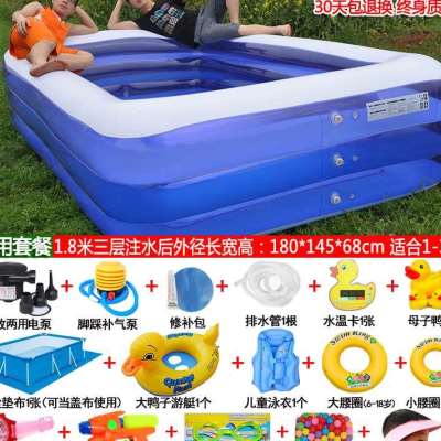 饰页大型游泳池家用可折叠宝宝婴儿童游泳桶家庭大人小孩洗澡充气