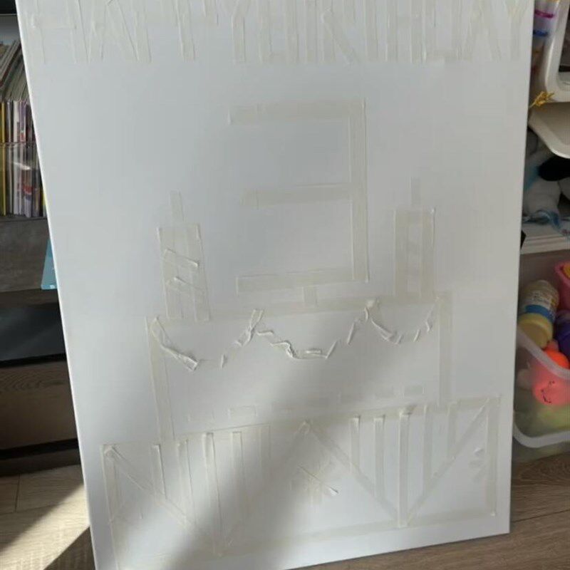 极速生日手指画纸胶带代贴定制半成品画框纪念日涂鸦材料包新创意