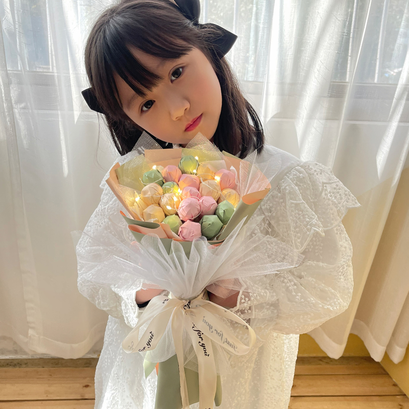 创意diy儿童零食棒棒糖果花束手工包装纸材料包情人节生日礼物