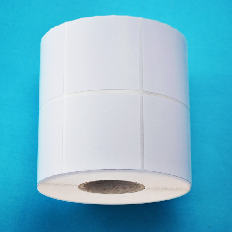 铜版条码不干胶标签印表机纸卷筒空白色贴纸铜板50*50*2000