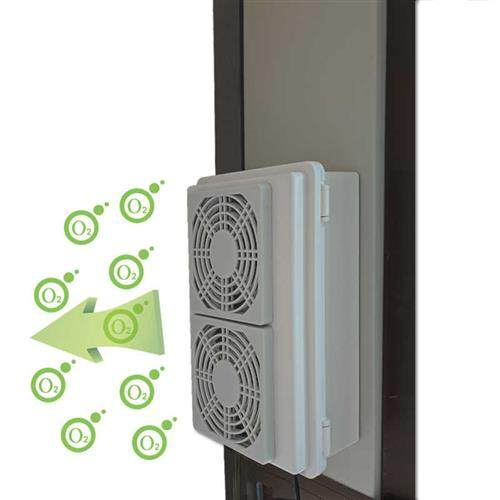 窗户新风机玻璃免打孔滑窗推拉窗通风换气扇小型室内卧室窗边新风