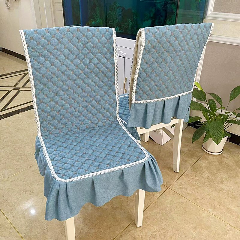 纯棉餐桌椅子套罩连身坐垫椅垫靠背一体新中式四季通用饭厅凳子垫