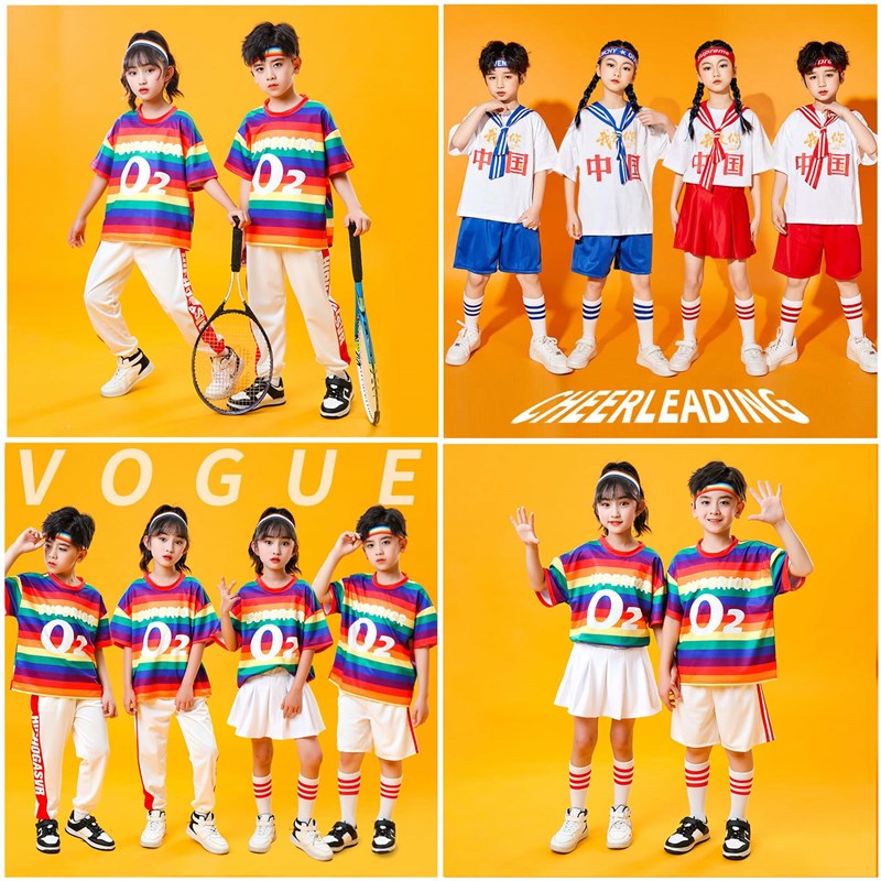 六一新款爵士服表演服女生男生舞蹈服装儿童现代舞跳舞蓬蓬裙亮片