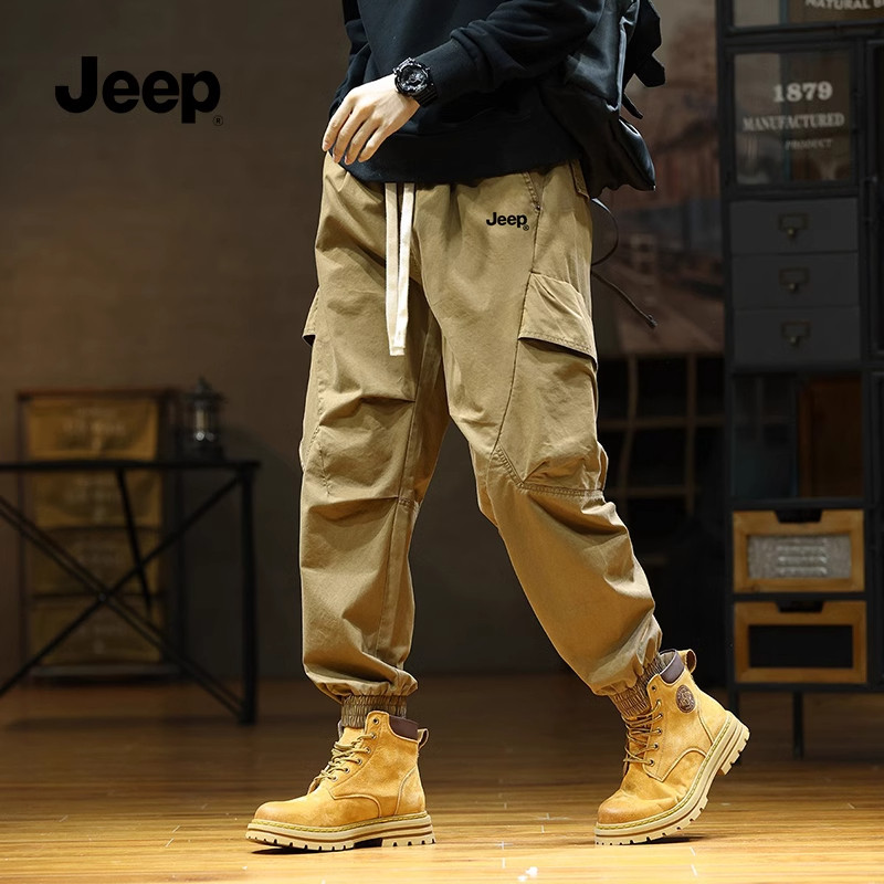 jeep吉普纯棉美式高街工装裤男款大口袋春夏季休闲裤子帅气男裤S