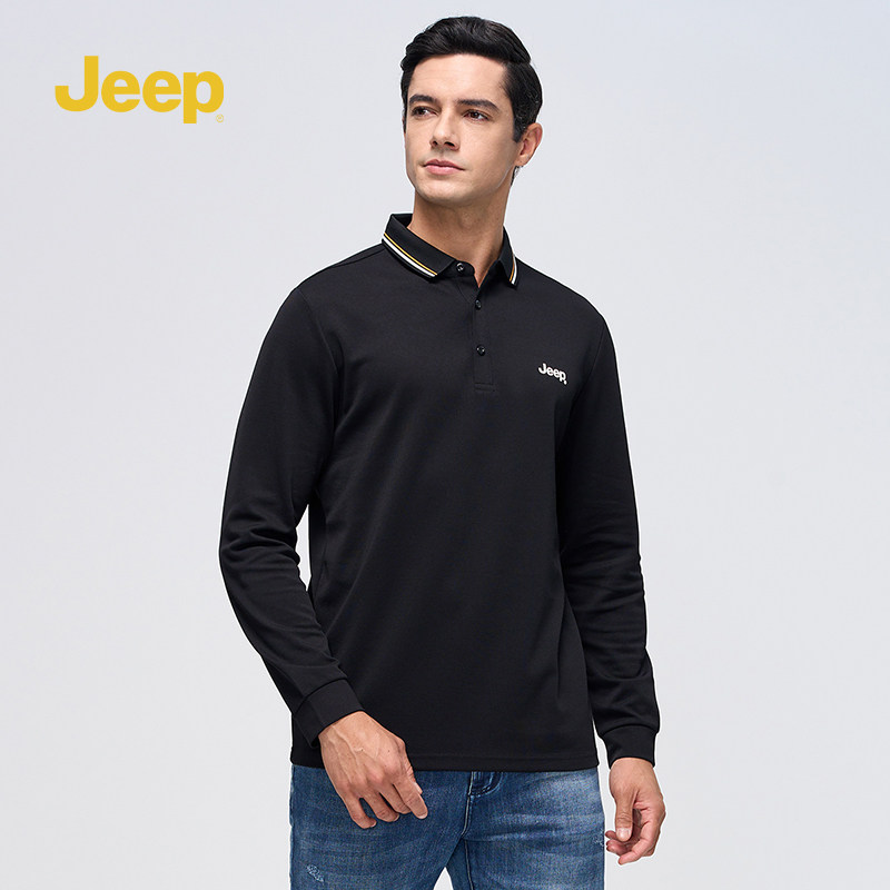 jeep男装旗舰店2024新款官方正品官网长袖t恤爸爸夏季卫衣polo衫