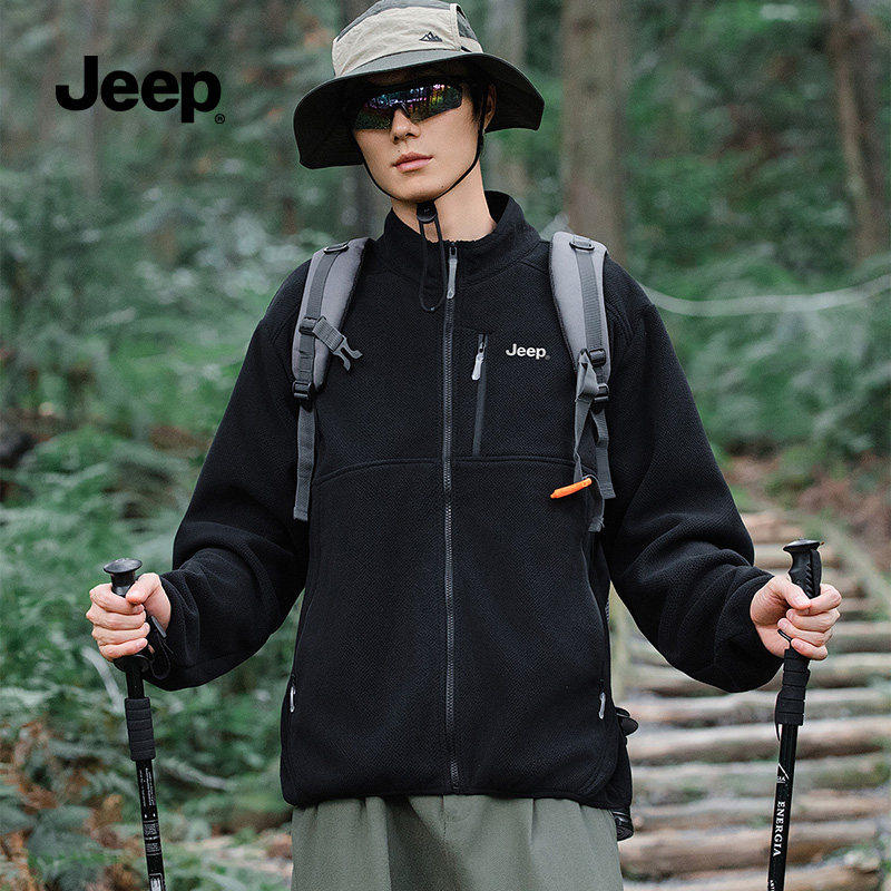 jeep吉普官方抓绒夹克男款冬季新款防风保暖男士宽松休闲外套男S,男装,夹克,淘宝优惠券,粉丝福利购,淘宝优惠卷