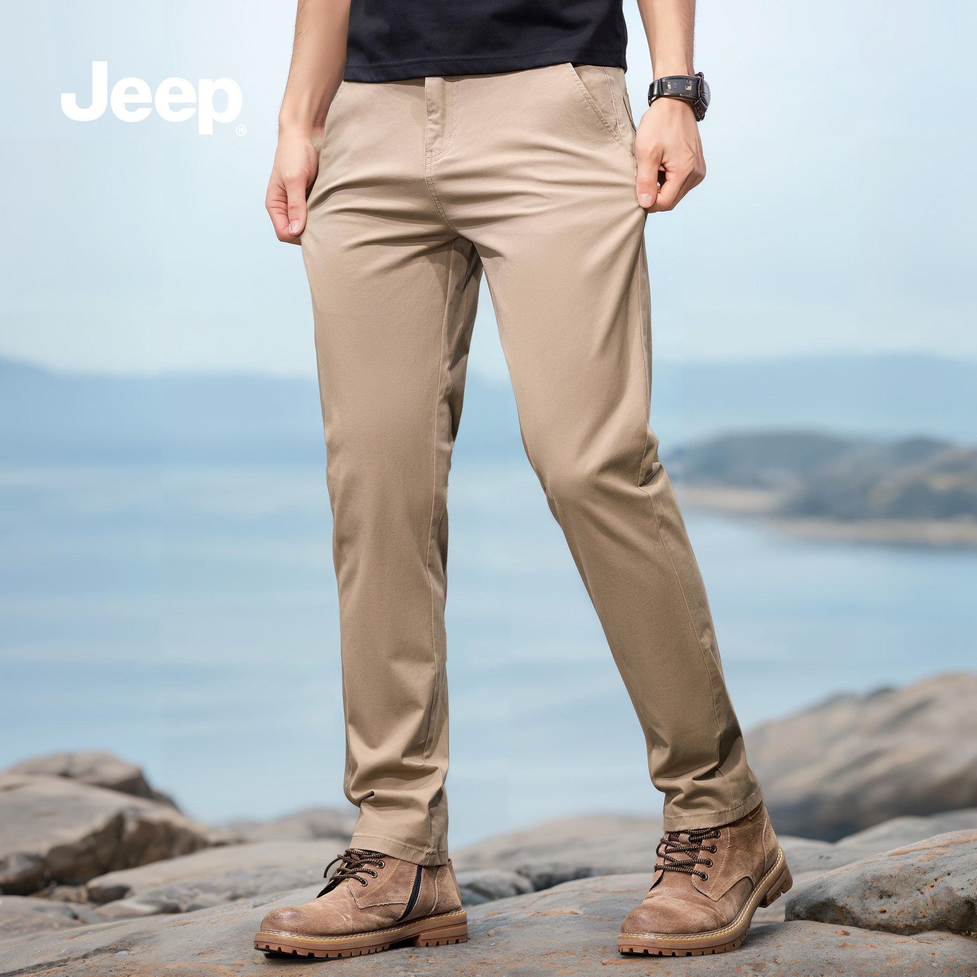 jeep吉普2025新款男士休闲裤时尚百搭修身直通长裤子男款春秋款K