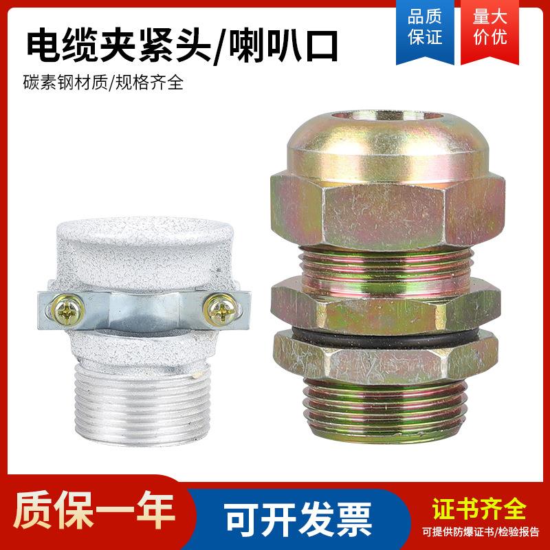 BDM防爆电缆夹紧接头密封格兰头喇叭口头防爆管件4/6分DN15/20/32