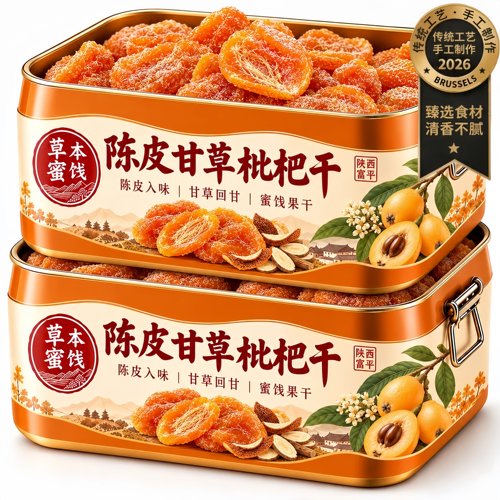 甘草竹盐枇杷干无核即食清甜