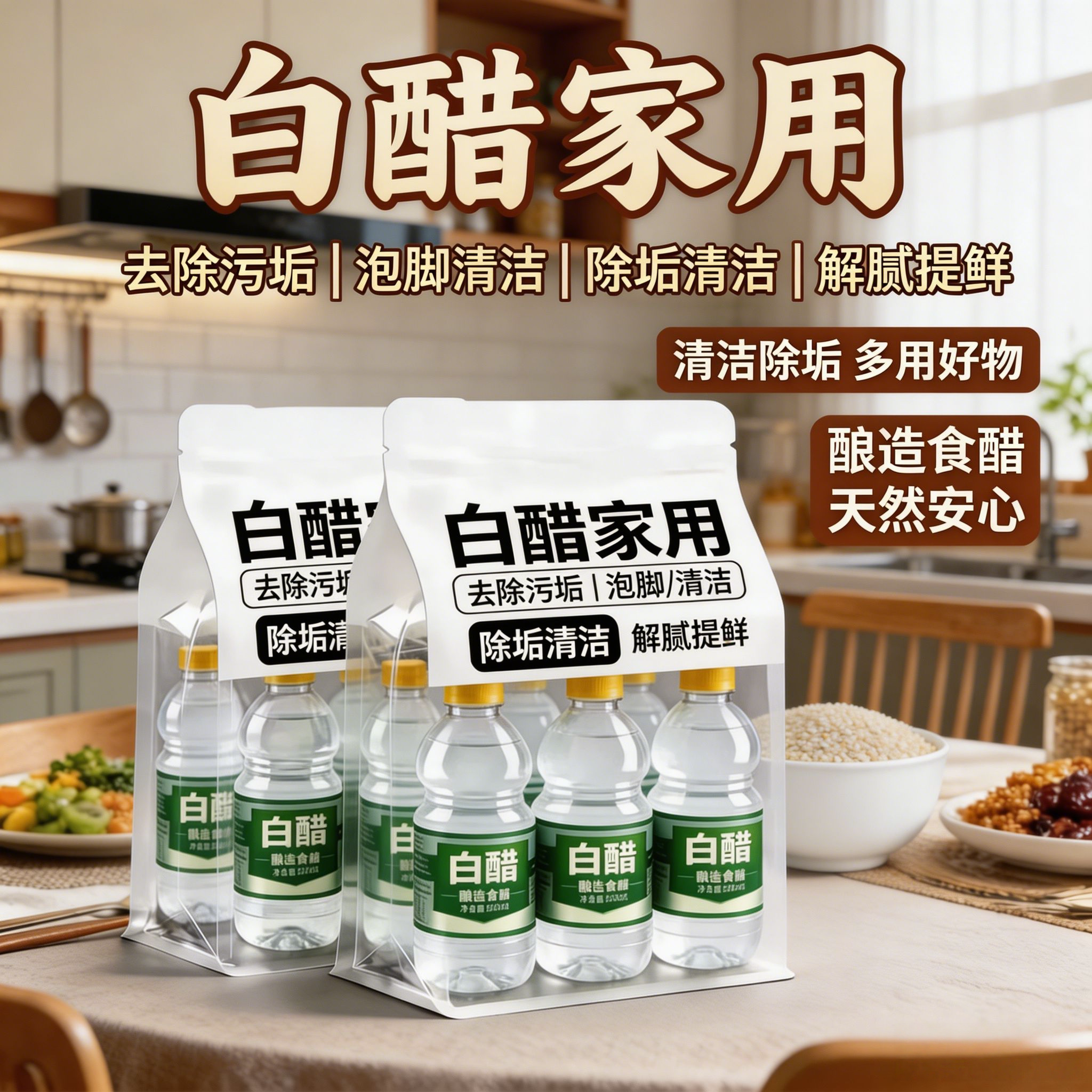 官方正宗山西白醋食品级纯粮酿食用白醋泡脚洗脸去污除垢凉拌炒菜