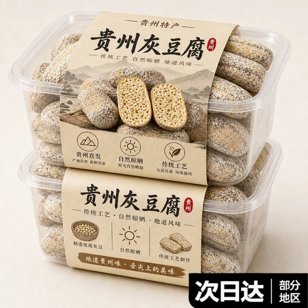 贵州灰豆腐纯炒菜食用传统美食豆腐果冒菜柴火麻辣烫官方旗舰店