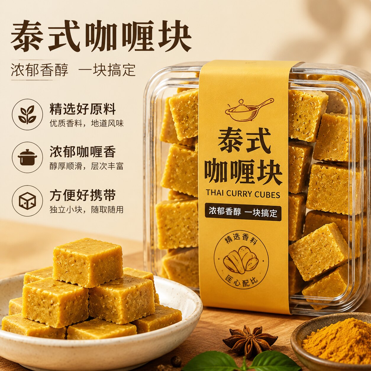 泰国进口咖喱块官方旗舰店泰式风味家用速食儿童原味咖喱无添加