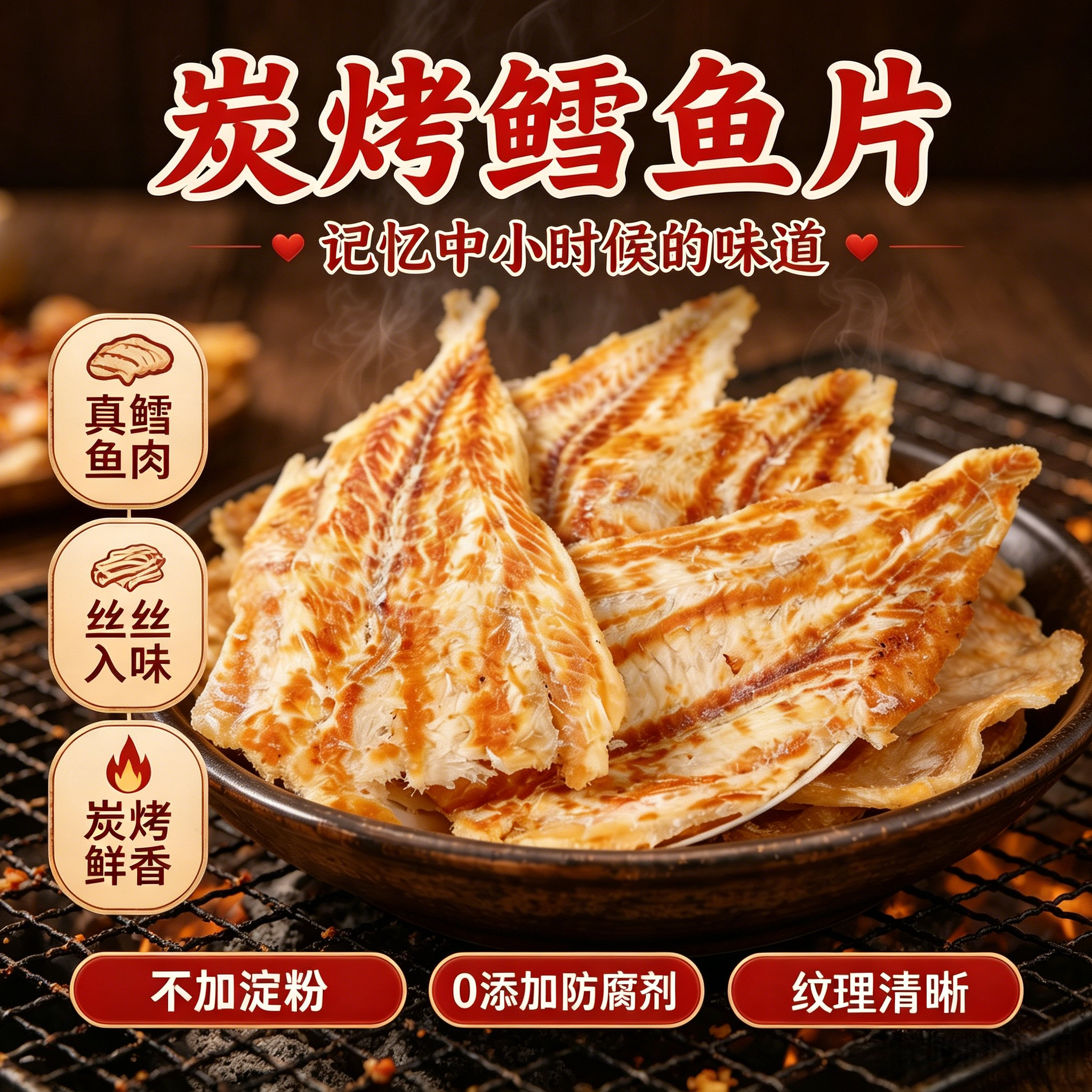 即食鱼干片碳烤鳕鱼片烤鱼片250g香即食零食小吃休闲食品水产干货