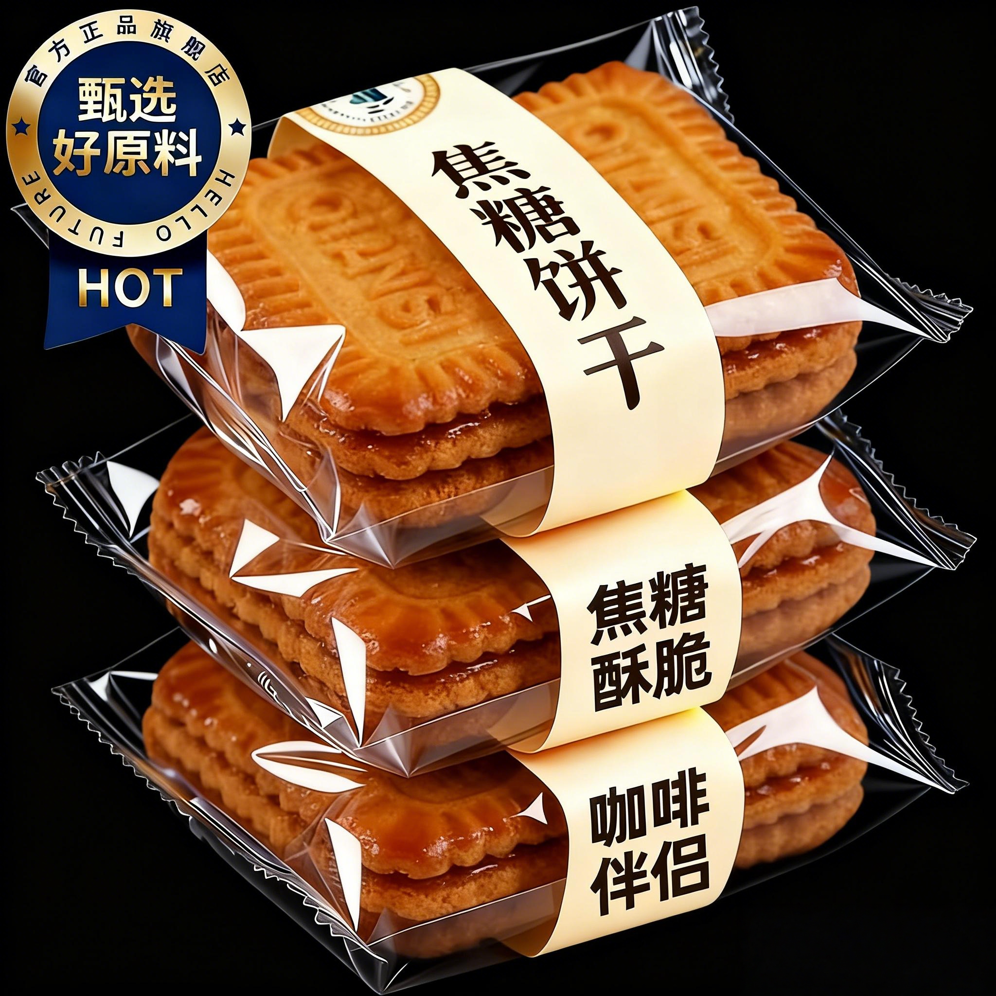 比利时进口焦糖饼干独立包装曲奇休闲零食小吃网红整盒早餐下午茶