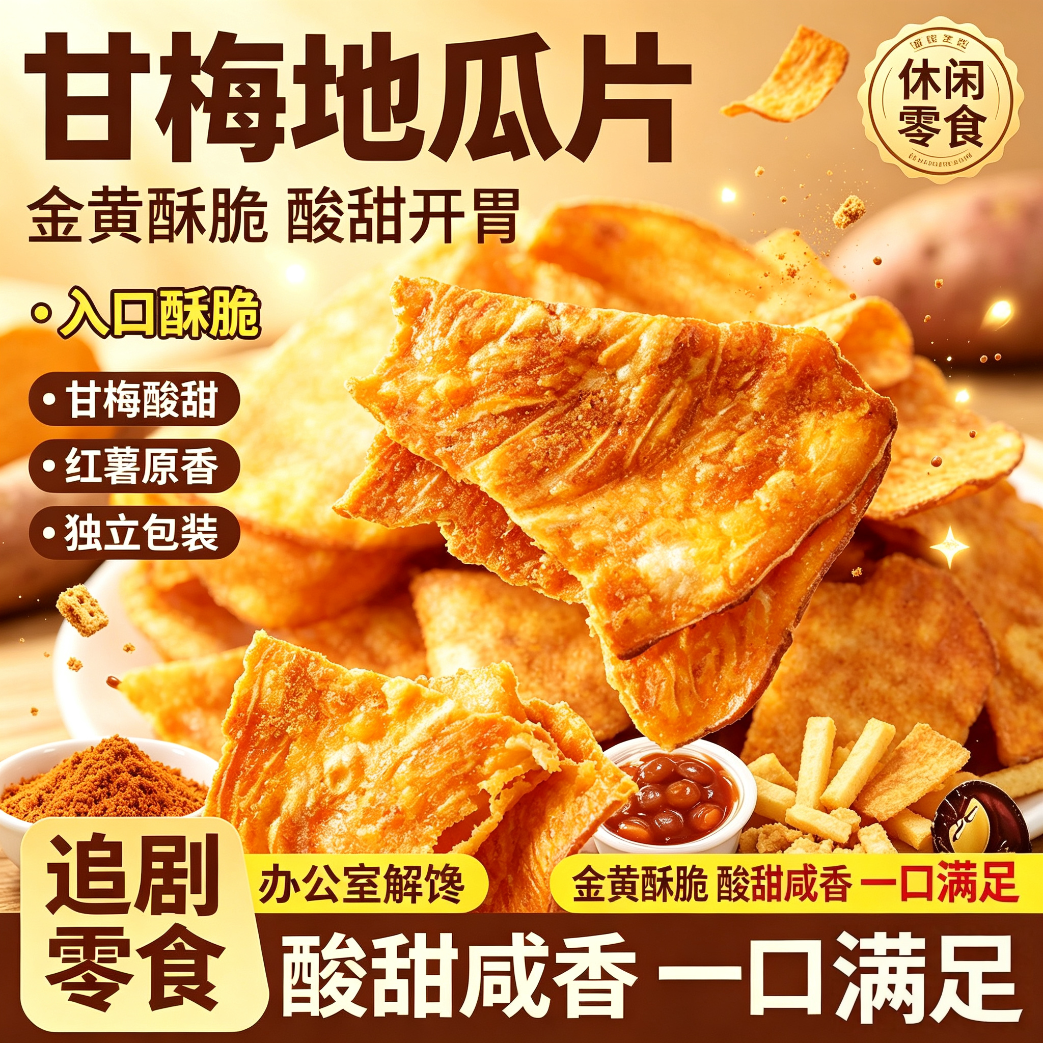 红薯干脆片红薯片甘梅味青瓜原味香酥脆红薯片地瓜干袋装开袋零食