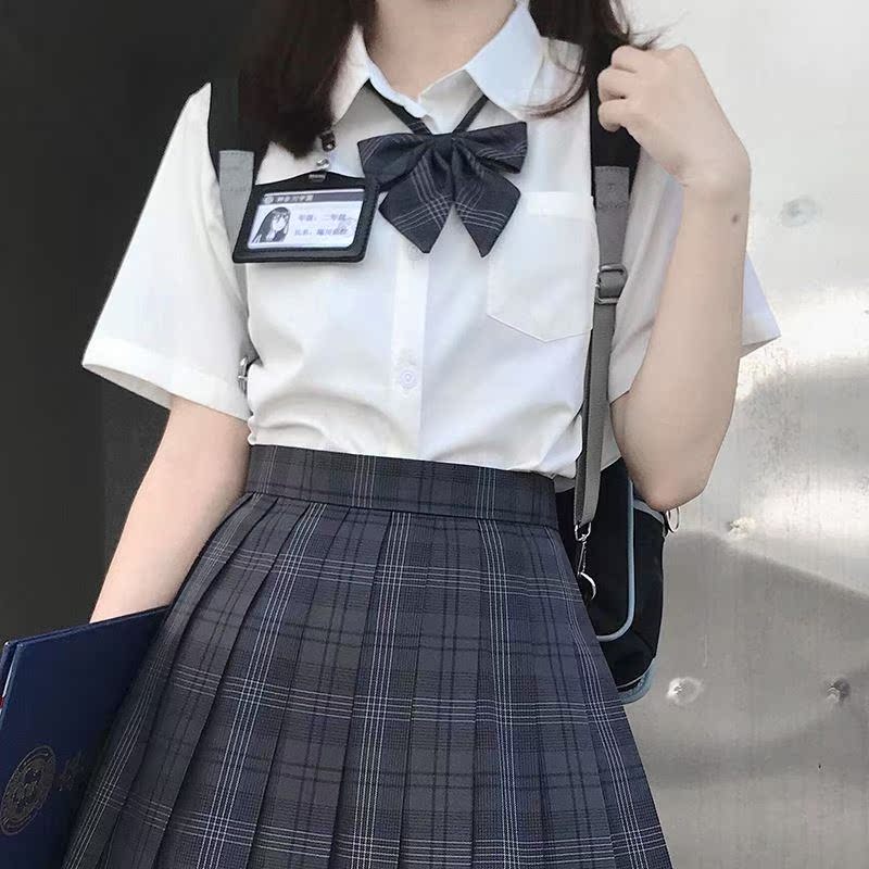 jk制服衬衫女短袖奶白色夏日系少女学生内搭学院风长袖衬衣上衣秋