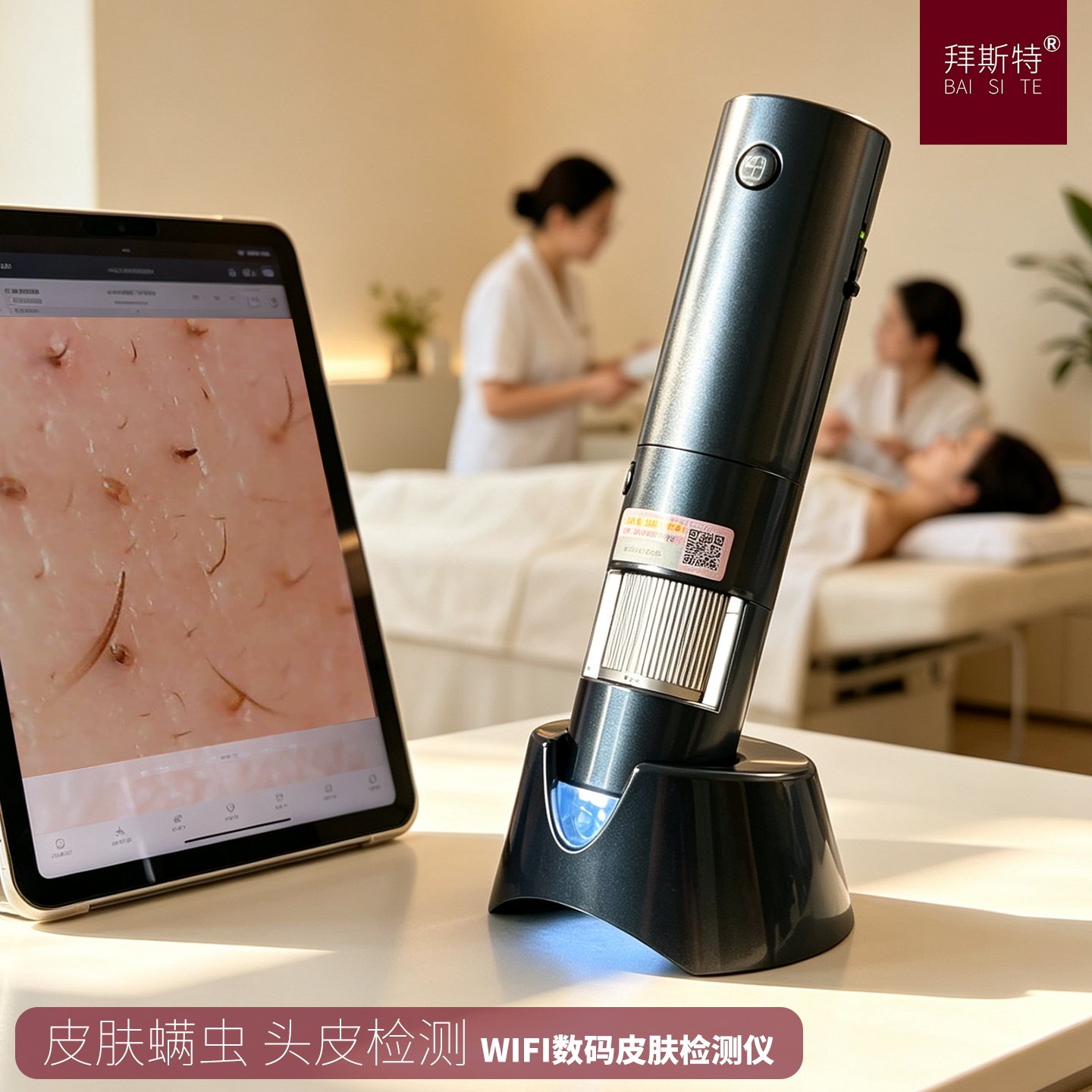 放大镜600倍带灯数码显微镜连手机看螨虫鉴定瓷器珠宝便携式wifi
