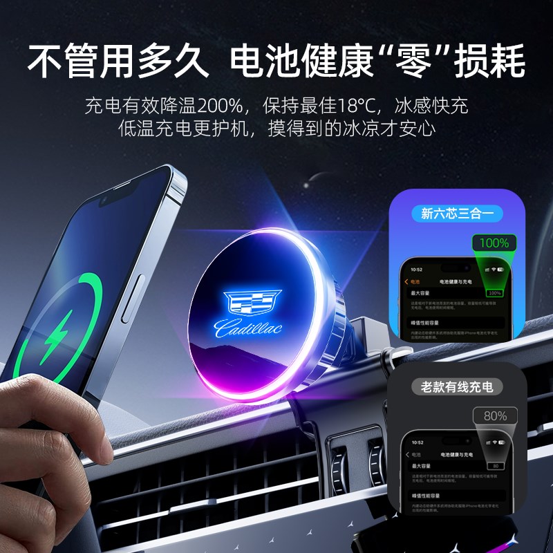 凯迪拉克aCT5/CT6/CT4/XT6/XT4锐歌XT5专用车载手机磁吸支架无线