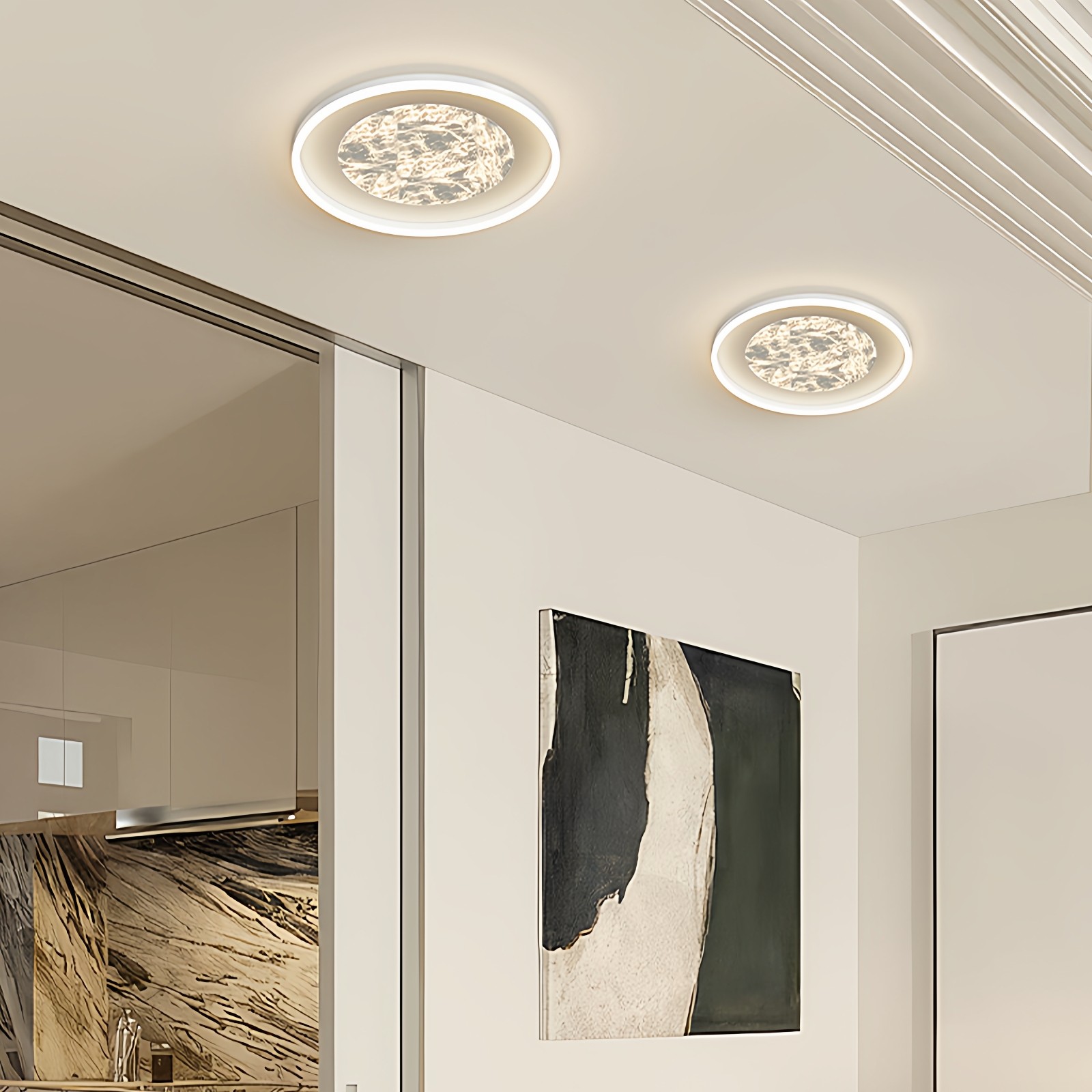 意式全光谱吸顶灯超薄圆形卫生间浴室阳台卧室厨卫灯过道走廊灯具