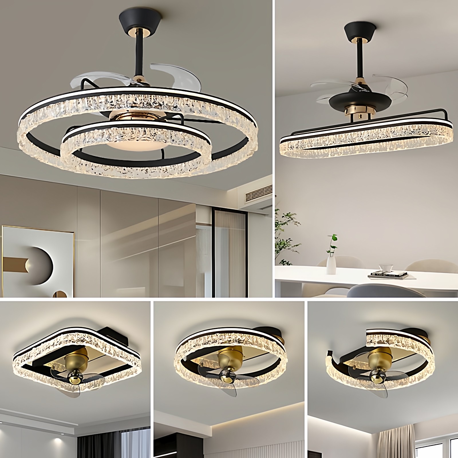 隐形风扇灯2025新款意式轻奢