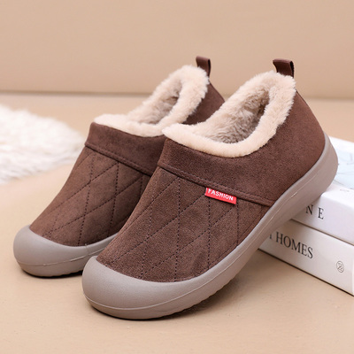2025冬季新款老北京棉鞋女中老年妈妈棉靴加绒加厚保暖一脚蹬棉鞋