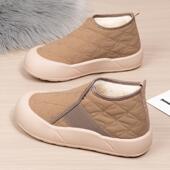 2024厚底防滑妈妈鞋 冬季 新款 加厚保暖绵羊毛防水轻便休闲雪地棉靴