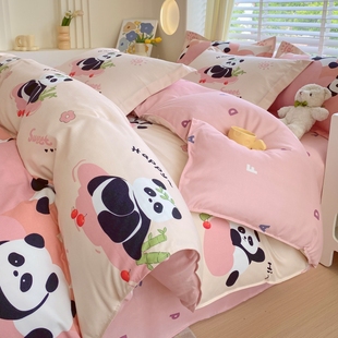 非纯棉全棉四件套三件套被单被套被罩 小清新床上四件套床单春夏季