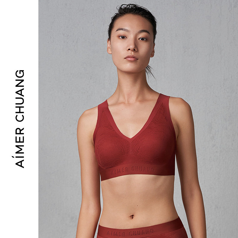 AIMER&nbsp;CHUANG/爱慕创屏望内衣女V领无托隐孔背心式文胸CA170691