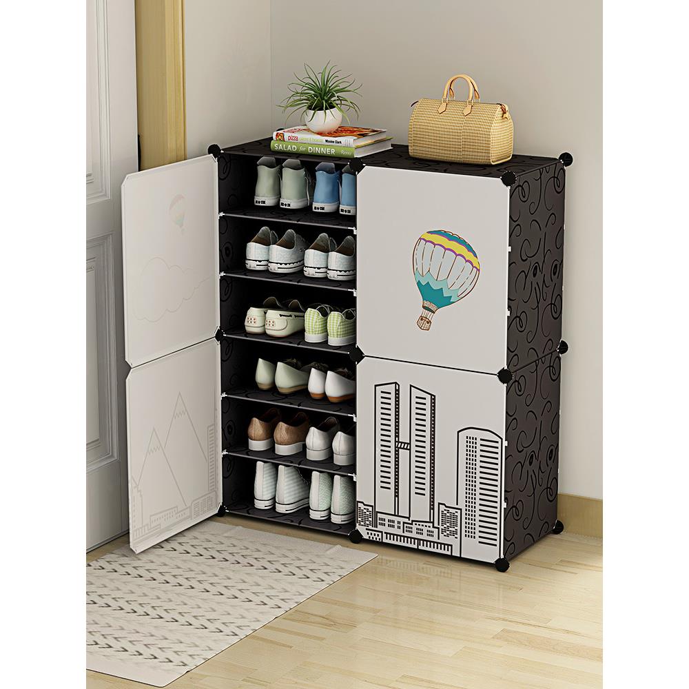 鞋柜家用门口省空间大容量门口外简易鞋架楼道经济型实木简约现代