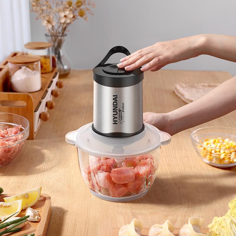韩国HYUNDAI 绞肉机家用电动绞打肉馅碎菜器料理搅拌机