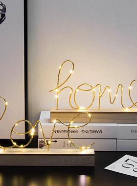 北欧风格ins客厅卧室家居房间装饰品字母夜灯创意桌面小摆件摆设