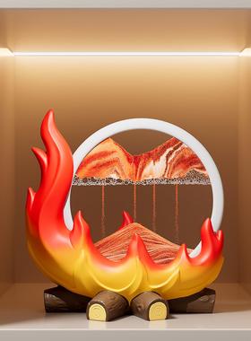 柴火财源广进创意流沙画摆件客厅玄关电视柜酒柜装饰乔迁新居礼物